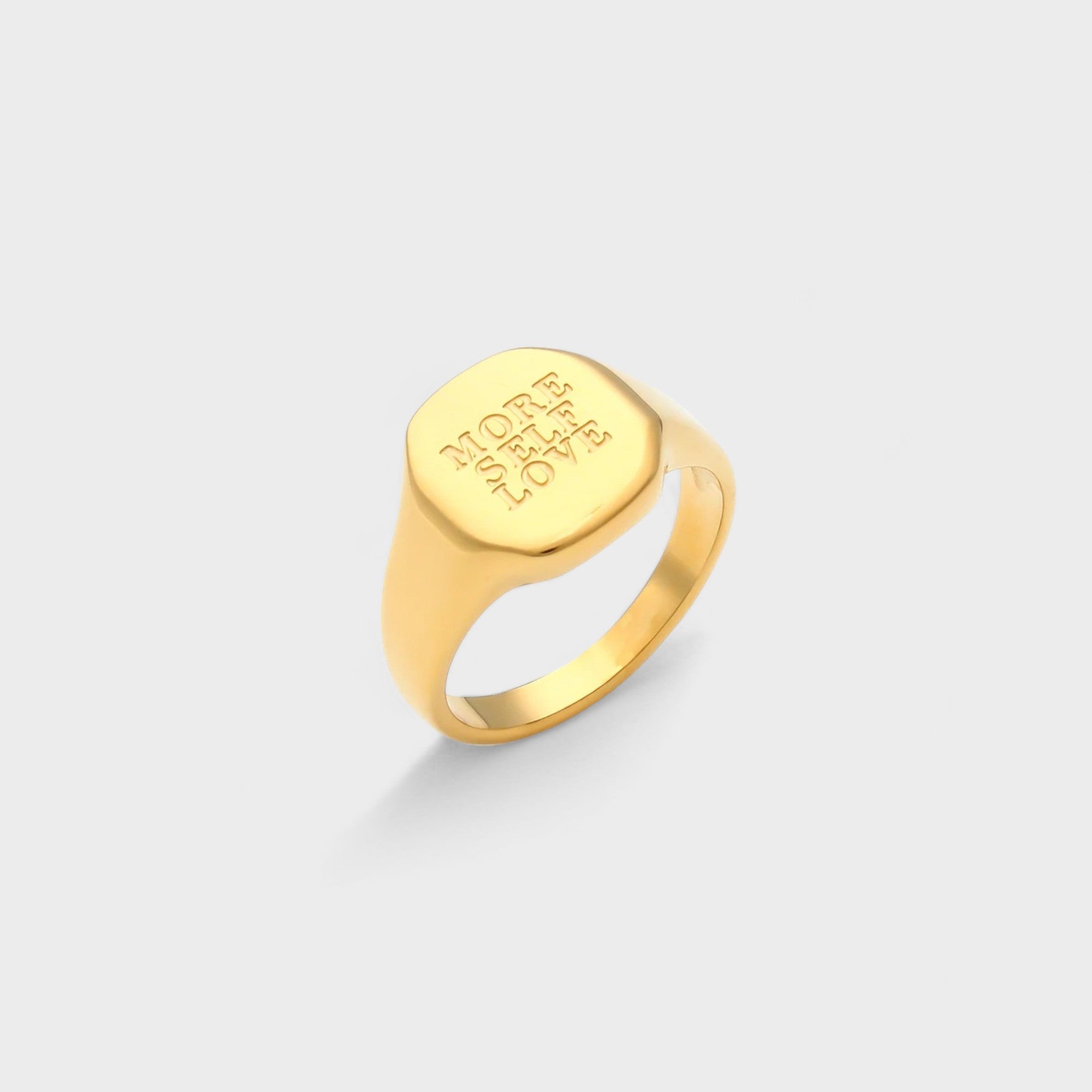 MORE SELF LOVE signet ring