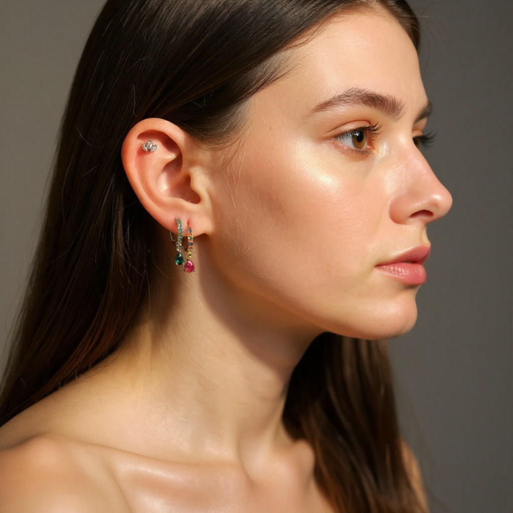 Kolczyki Drop Hoops